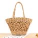 Mini Paper Rope Handbag With Scarf - Bohemian Open Weave Beach Bag For Vacation & Photo Shoot_voghion.com