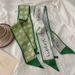 Piccola sciarpa bianca e verde tenero per donna primavera ed estate sciarpa lunga decorativa con fascia per capelli a nastro stretto e sottile_voghion.com