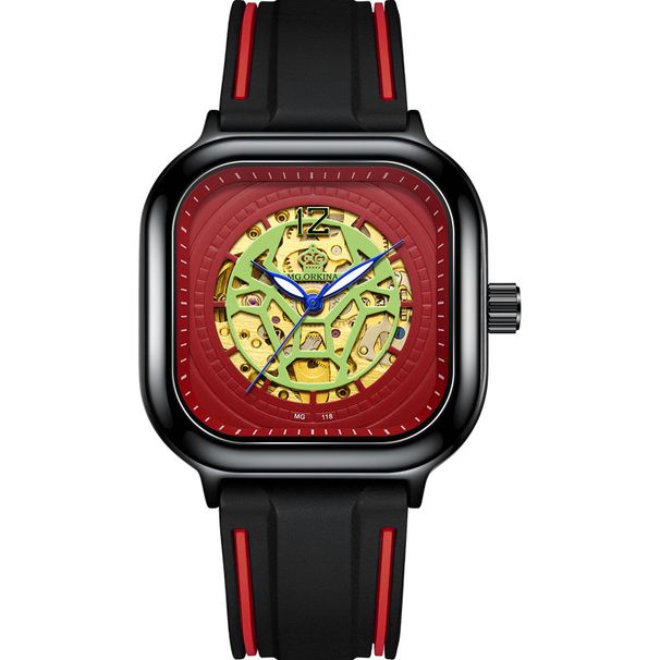 Ouqina 2021 New Men's Square Watch Men's Hollow Multi Functional Fully Automatic Mechanical Watch Factory_voghion.com
