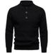 Men's Style Henley Neck Knit Sweater, Casual Long-Sleeve Pullover, Versatile Batwing Slim Fit Thermal Top For Autumn & Winter_voghion.com