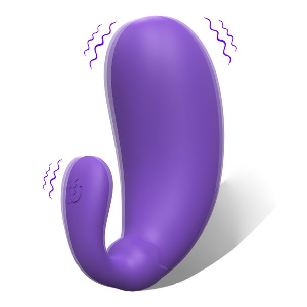Mini-Masturbator in Auberginenform mit doppelter Stimulationspunktfunktion, wasserdicht, leicht zu transportieren, komplett aus Gummi, Vibrationsfunktion, tragbar._voghion.com