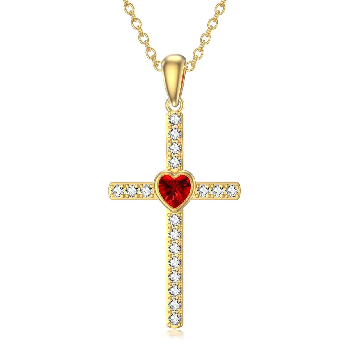 Collana con ciondolo a forma di croce con lettera cava di Gesù, cuore, zircone, nodo celtico, in acciaio inossidabile, per donna_voghion.com
