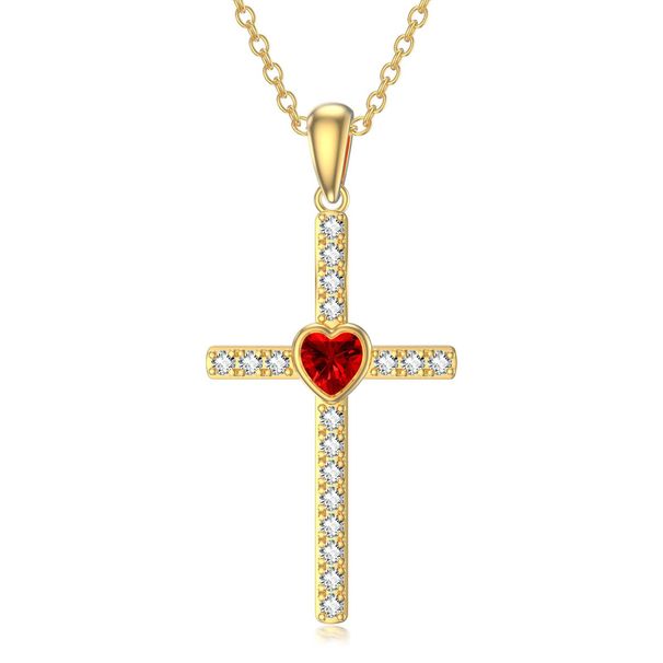 Collana con ciondolo a forma di croce con lettera cava di Gesù, cuore, zircone, nodo celtico, in acciaio inossidabile, per donna_voghion.com