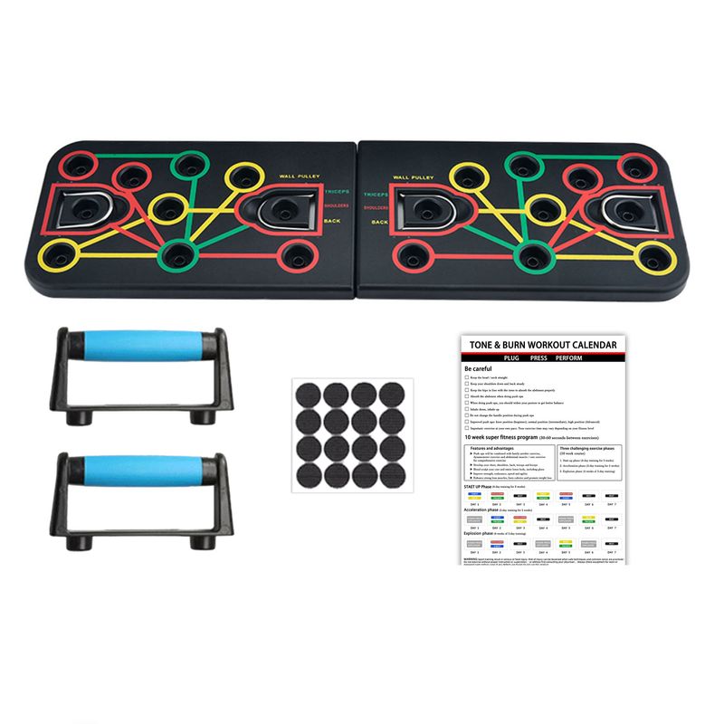 Suporte para prancha de flexão abdominal multifuncional, conjunto de equipamentos para treino em casa, para músculos abdominais e peitorais_voghion.com