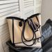 High End Minimalist Contrasting Large Bag For Women 2024 New Versatile Popular Shoulder Bag Large Capacity Commuting Tote Bag_voghion.com