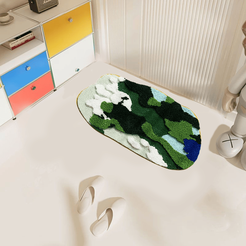 Flocked Moss Carpet Moss Carpet For Bedroom And Living Room Absorbs Water And Is Non-slip Suitable For Bathroom, Living Room And Bedroom Moss Carpet For Bedroom_voghion.com