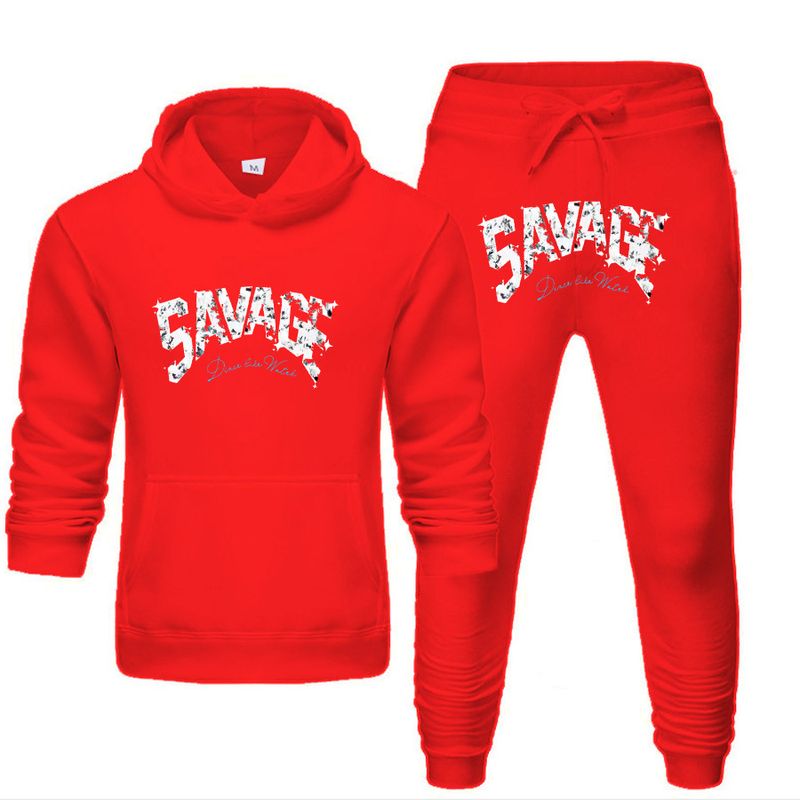 Îmbrăcăminte bărbătească, hanorac cu glugă, stil nou, cu imprimeu, SAVAGE, sport, pulover casual, costum bărbătesc dintr-o bucată, livrare directă_voghion.com
