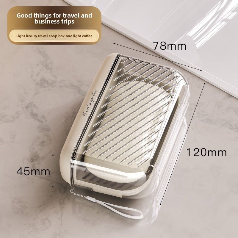 Light Luxury Travel Sealed Portable With Lid Draining Business Trip Mini High-end Soap Storage Box_voghion.com