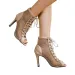 Women Top Peep Toe Mesh Sandals High Heel Dance Summer Booties Pump Shoes For Party Ddmysaturn_voghion.com