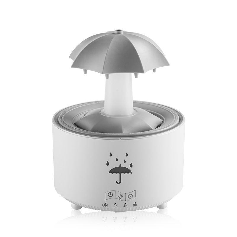 Diffuseur d'arômes rotatif et humidificateur avec lumières LED colorées, télécommande, brumisateur ultrasonique, fonctionnement silencieux pour la maison, le bureau et le spa – Blanc/Noir_voghion.com