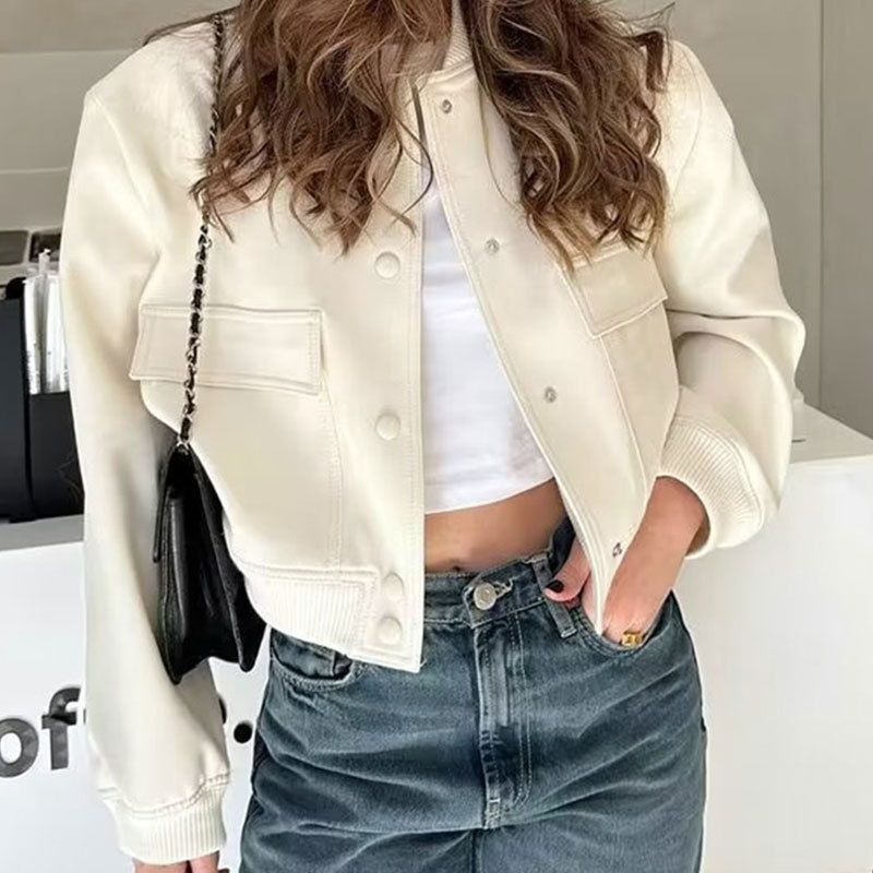 Women's Clothing temperament commuting versatile fashion single-breasted solid color women's jacket_voghion.com