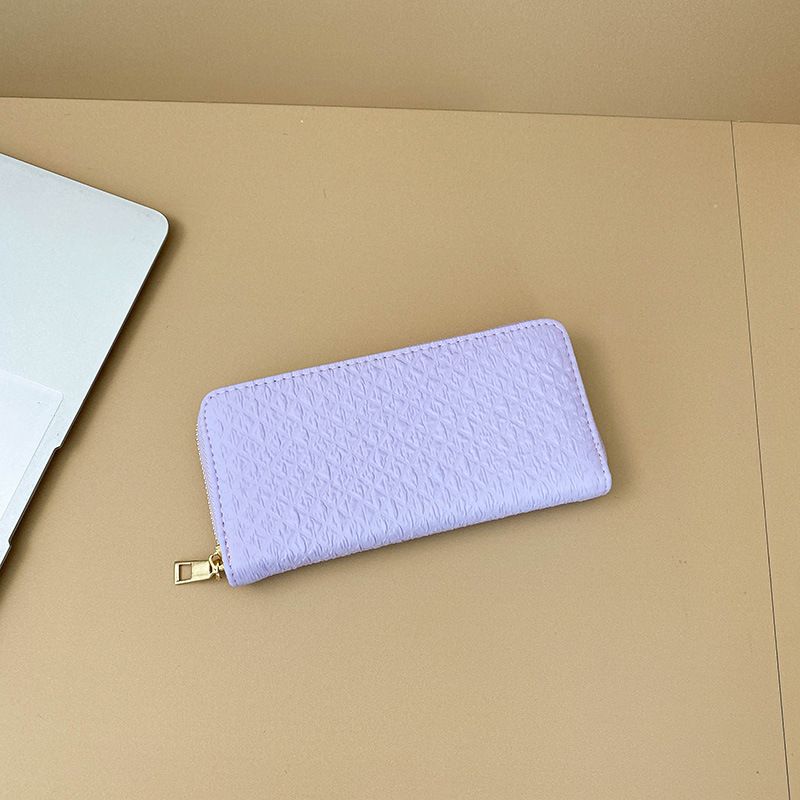 Damentaschen Einfache Damenbrieftasche Neues Frühlingsnischendesign Modische Reißverschluss-Clutch Lange geprägte Damentasche_voghion.com