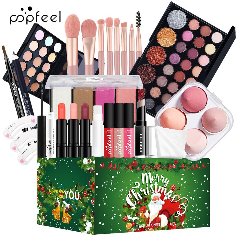 Make-up-Sets POPFEEL Make-up-Set Bühne Tägliches Make-up Kosmetik Komplettset Weihnachtsaufführung Gewidmet_voghion.com