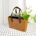 Cesta de compras feita à mão PhoenixCraft - Sacola de compras ecológica em estilo rattan com alças de couro_voghion.com