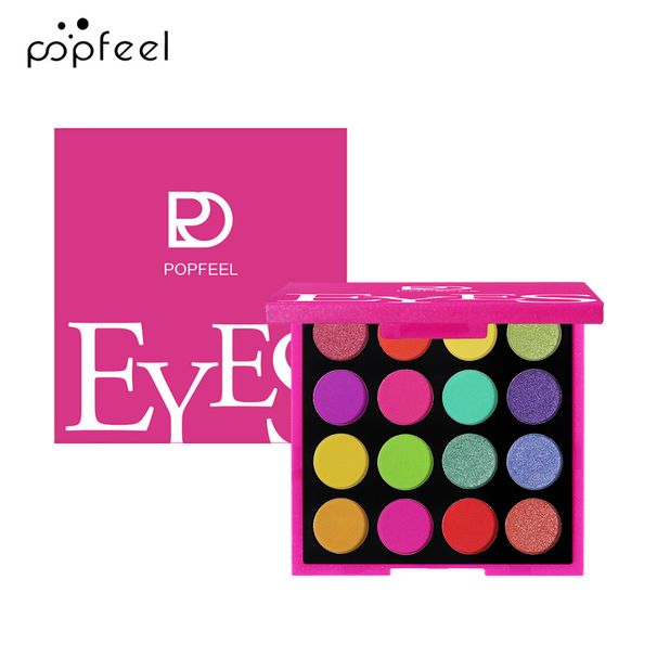 Lidschatten POPFEEL 16 Farben Rosa Lidschatten Perlglanz Matt Erdfarben Lidschatten Palette Make-Up_voghion.com