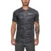 Summer Men's Fitness Tie Short Sleeve Quick Drying Half Sleeve Camo Sports T-shirt_voghion.com