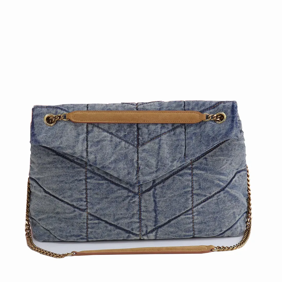 Sac à bandoulière simple en denim givré et tissu de haute qualité de créateur de mode 5A 4762_voghion.com