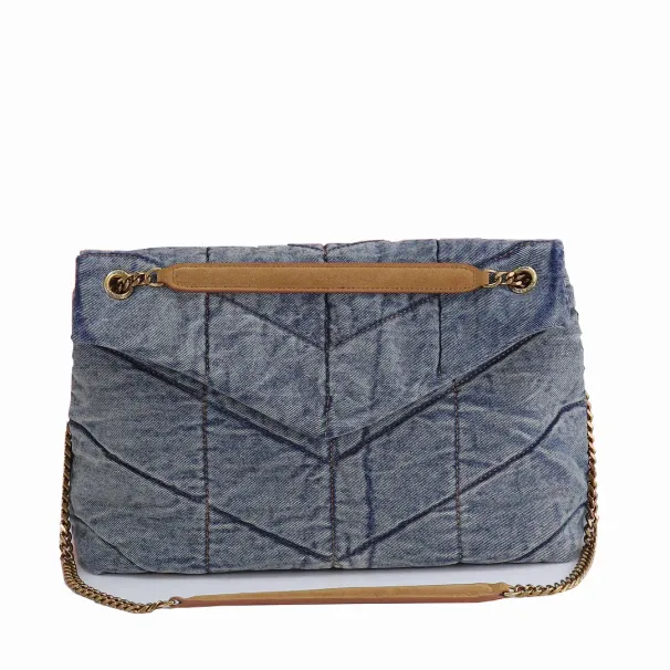 Sac à bandoulière simple en denim givré et tissu de haute qualité de créateur de mode 5A 4762_voghion.com