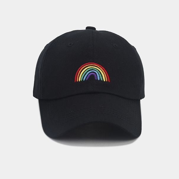 Men's Baseball Caps With Rainbow Embroidery Soft Top Cap For Autumn Outdoor Travel Sun Protection And Face Showing Small Sun Hat_voghion.com
