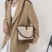 Women's New Fashion Trendy Handbag Bucket Niche Design Color Block Patchwork Shoulder Crossbody Bag_voghion.com