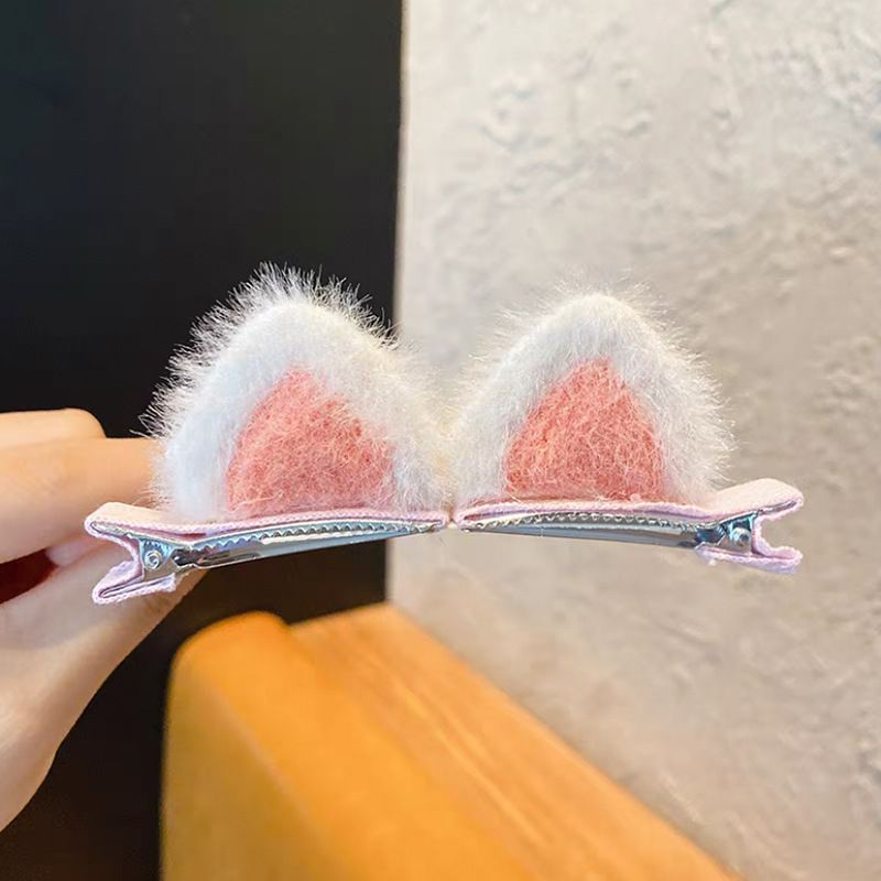 2 Teile/satz Neue Nette Feste Kaninchen Ohren Clips für Baby Mädchen Handgemachte Kawaii Barrettes Headwear Kinder Haar Zubehör_voghion.com