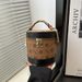 High-End Cylindrical Bucket Bag For Women 2025 Spring New Simple Stylish Fashion Korean Version Printed Single Shoulder Box Bag_voghion.com
