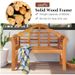 49 Inch Eucalyptus Wood Outdoor Folding Bench with Backrest Armrest for Patio Garden_voghion.com
