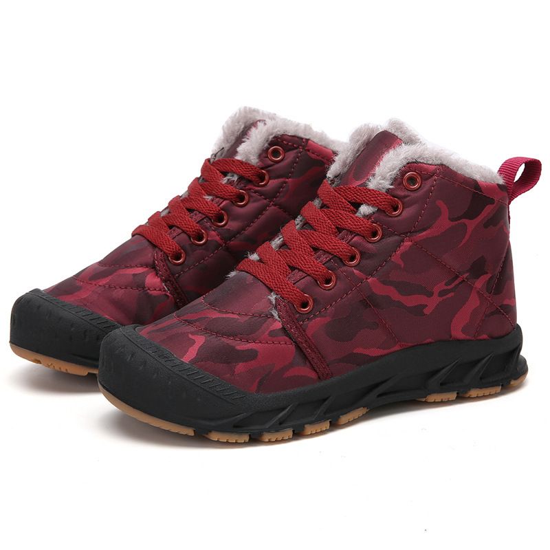 Men's Shoes Autumn And Winter New Children's High Top Outdoor Snow Boots Plus Velvet Warm Cotton Shoes Trendy Fashion Children's Shoes Men_voghion.com
