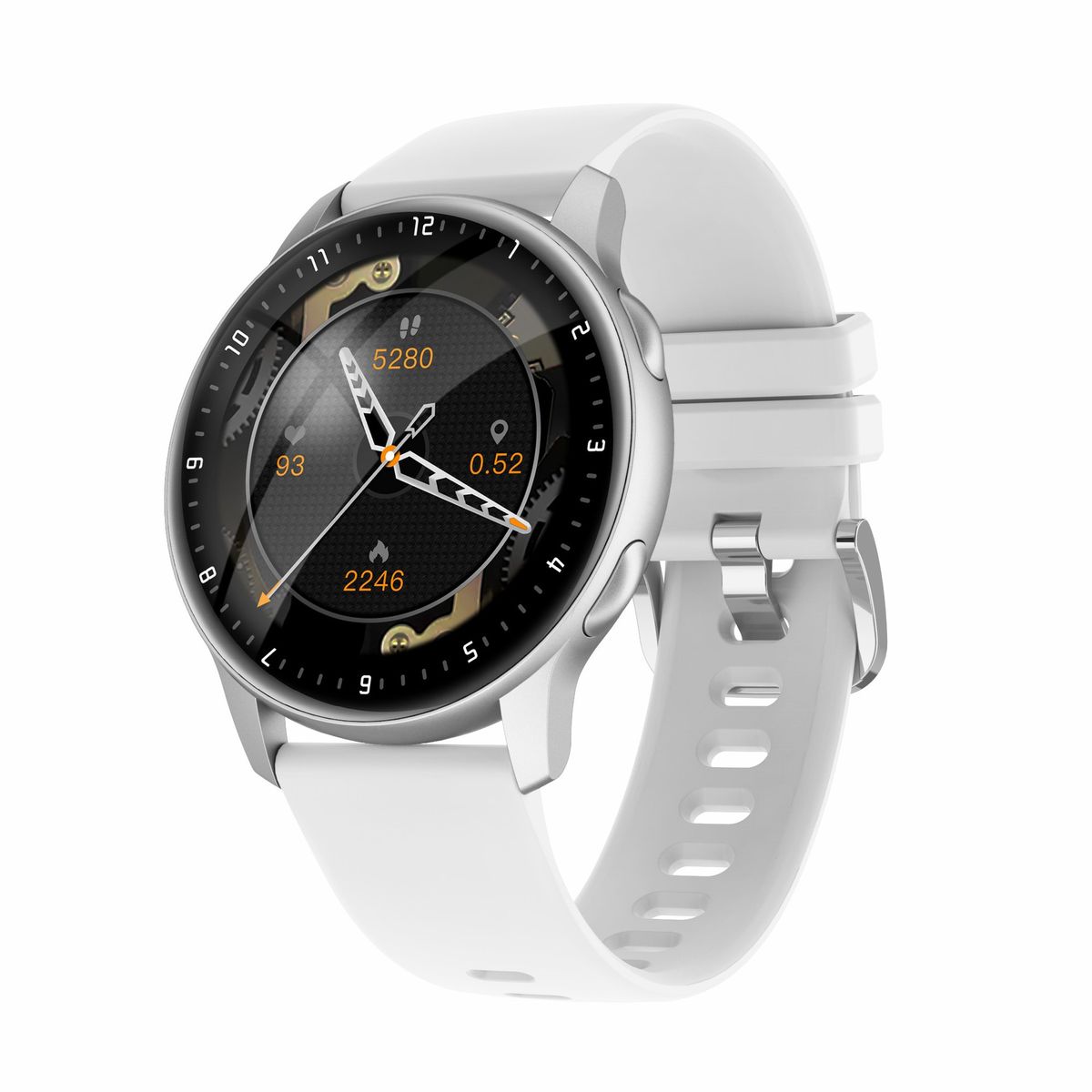 Smartwatch unisex con monitor della pressione sanguigna e SpO2, monitoraggio del sonno, batteria da 7-14 giorni, ricarica magnetica, compatibile con iOS (nero/argento/oro/blu)_voghion.com