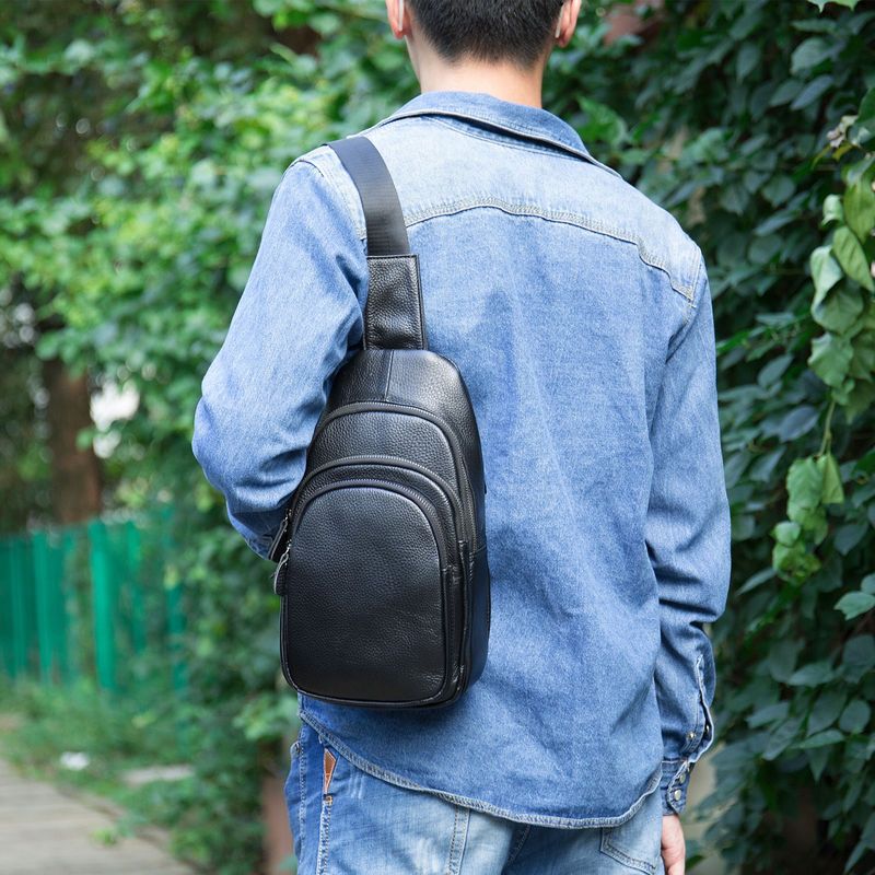 Marant Dreilagige Vollleder-Brusttasche für Herren, diagonale kleine Tasche, große Kapazität, Umhängetasche, modisch, lässig, echtes Leder, Brusttasche für Herren_voghion.com