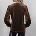 Elegant Vintage Velvet Blouse With V-Neck & Lace Trim - Fall/Winter Boho Chic Shirt For Women, Loose Fit With Puff Sleeves (Brown, S/M/L/Xl)_voghion.com