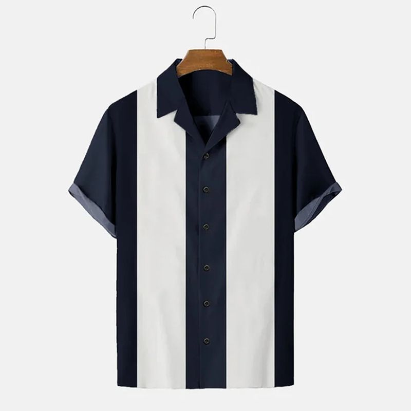 Χαβάης πουκάμισο με στάμπα κοντομάνικο πουκάμισο ανδρικό μέγεθος παραλίας αποκλειστικό ανδρικό πουκάμισο μεγάλο μέγεθος_voghion.com