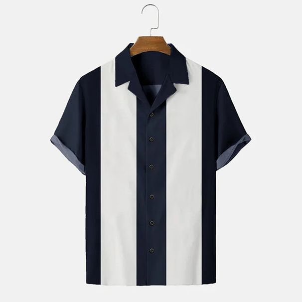 Χαβάης πουκάμισο με στάμπα κοντομάνικο πουκάμισο ανδρικό μέγεθος παραλίας αποκλειστικό ανδρικό πουκάμισο μεγάλο μέγεθος_voghion.com