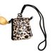 Portafoglio in feltro con stampa leopardata – Mini borsa espandibile a 2 pieghe con tracolla staccabile (design con finestra, tracolla, fodera in poliestere beige/kaki/nero/blu)_voghion.com
