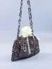 Handmade Sier Gold Flat Bead Woven Large-sized Dumpgs Fashionable And Trendy One Shoulder Portable Beaded Bag 240822_voghion.com