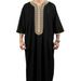 Männerkleeder Robe Hui Clothing Mëttelärmlech gestickte muslimesch Männermantel_voghion.com