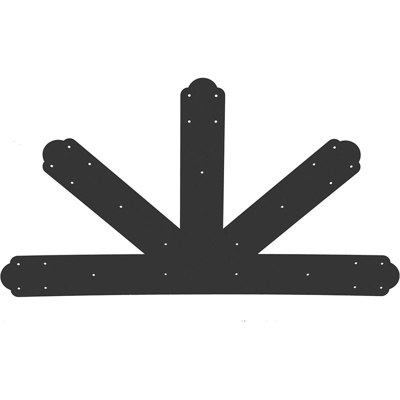 VEVOR Gable Plate, Black Powder-Coated Truss Connector Plates, 12:12 Pitch Gable Bracket, 4 Mm / 0.16" Steel Truss Nail Plates, Decorative Gable Plate With Bolts For Wooden Beam Use_voghion.com