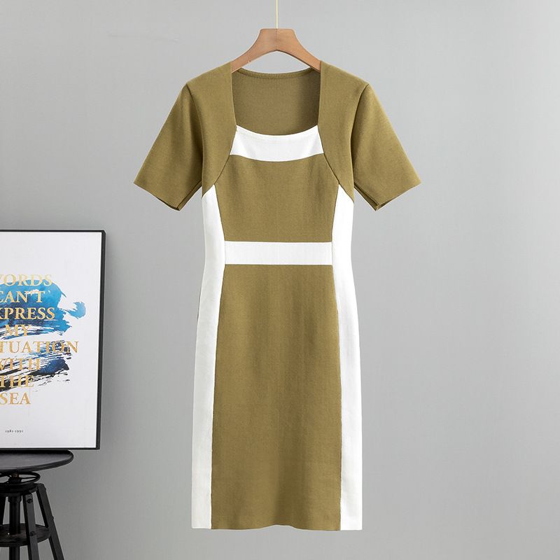 Vêtements pour femmes nouvelle jupe d'été pour femmes, pull rayé à manches courtes, robe slim en tricot tendance_voghion.com