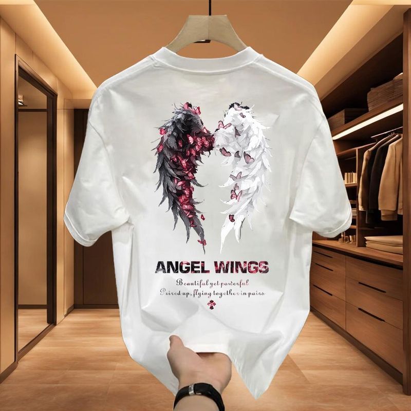 Men's Clothing style handsome heavy short sleeved T shirt for young men and women in summer new ins street loose round neck top_voghion.com