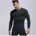Maglia sportiva a maniche lunghe da uomo slim fit - Top a compressione traspirante ad asciugatura rapida per palestra, corsa, basket e allenamento di calcio_voghion.com