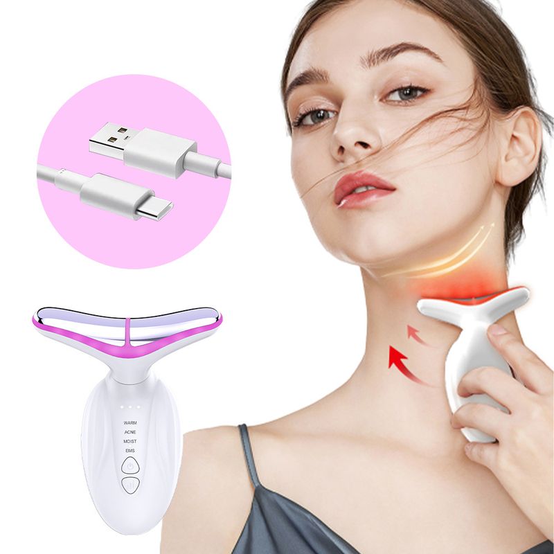 New EMS Bipolar Colorful with Heating, Vibration, Massage, Face and Dual purpose Light Line Tightening Neck Beauty_voghion.com