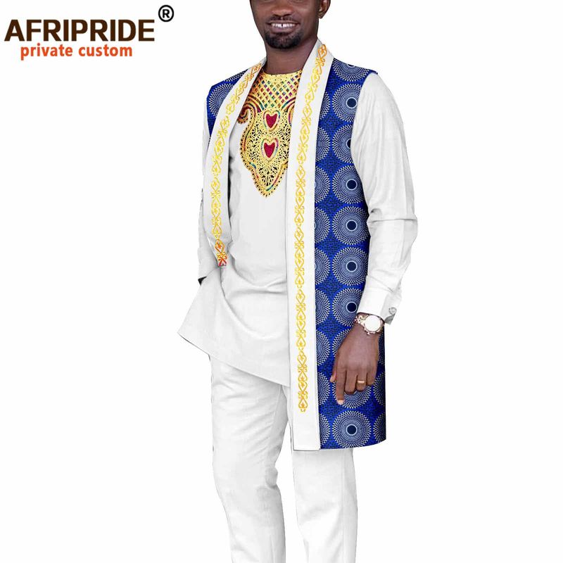 Männerkleeder Afrikanesch ethnesch Männer Casual Dräi-Stéck Set_voghion.com
