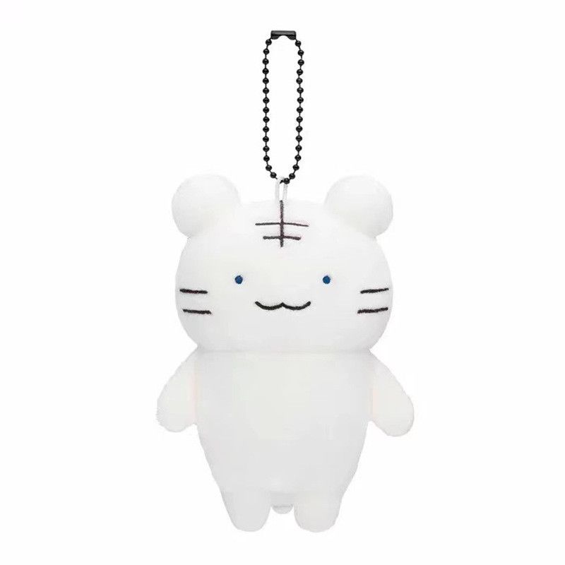 Niedlicher japanischer Plüsch-Schlüsselanhänger mit weißem und schwarzem Tiger sowie Hasenmotiv – ein tolles Kuscheltier!_voghion.com