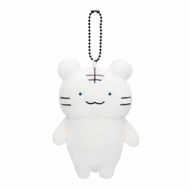 Niedlicher japanischer Plüsch-Schlüsselanhänger mit weißem und schwarzem Tiger sowie Hasenmotiv – ein tolles Kuscheltier!_voghion.com