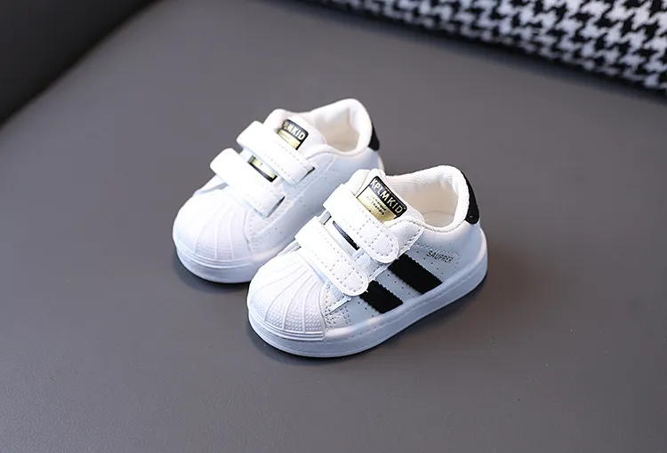 Spring And Autumn Children's Sneakers, White Shoes, Soft Sole Toddler Shoes, Boys' Sports Shoes, Girls' Baby Shoes, Baby Shoes, Shell Toe_voghion.com