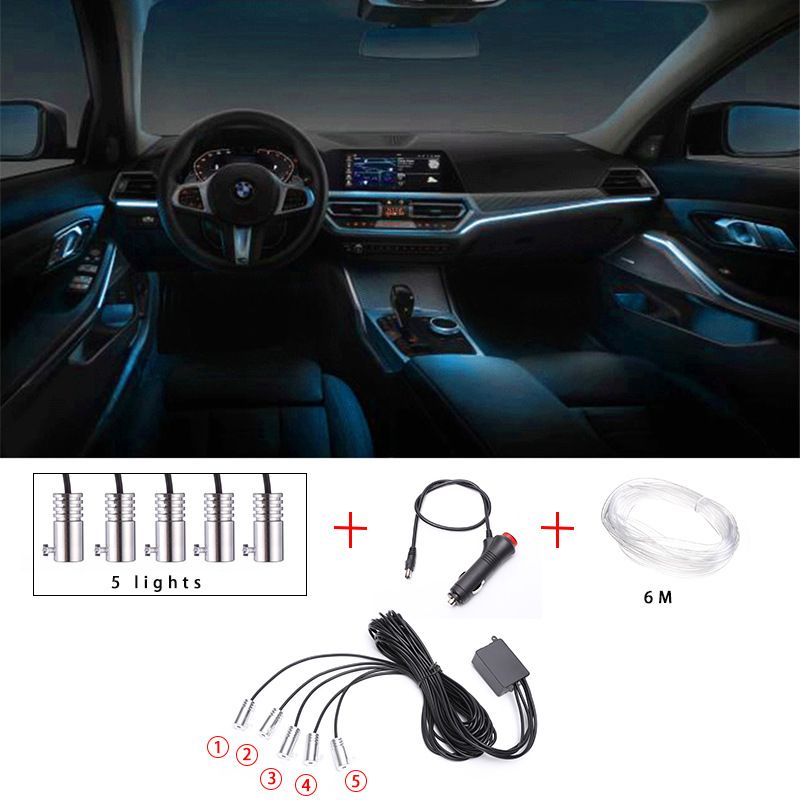 Lumières d'ambiance cachées pour l'intérieur de la voiture, lumières d'ambiance de voiture modifiées à 64 couleurs, lumières décoratives à commande vocale à sept couleurs APP_voghion.com