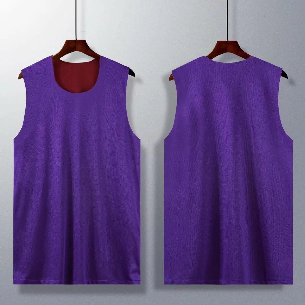 Basketball vest men's training, loose fit for sports, fitness, hip-hop trend, sleeveless basketball shirt, double-sided_voghion.com