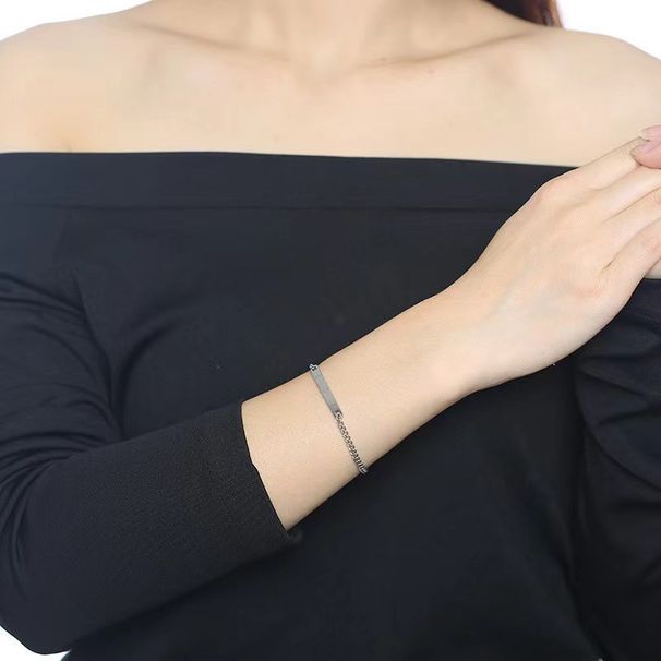 Bracciale cubano di coppia con incisione fai da te in acciaio al titanio di alta qualità placcato galvanicamente_voghion.com