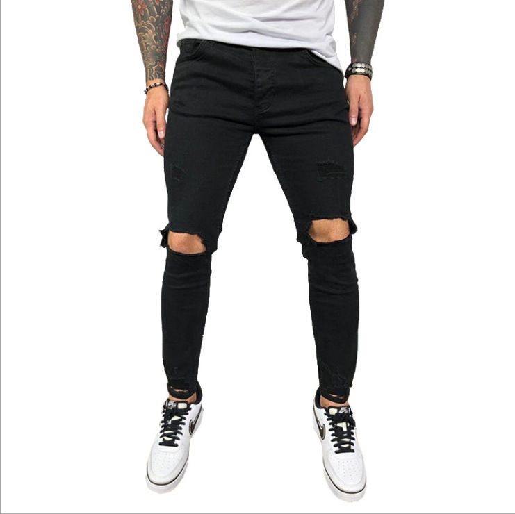Suitable For All Seasons High Quality 2020 Men's Distressed Stretch Skinny Jeans New Style 8812_voghion.com