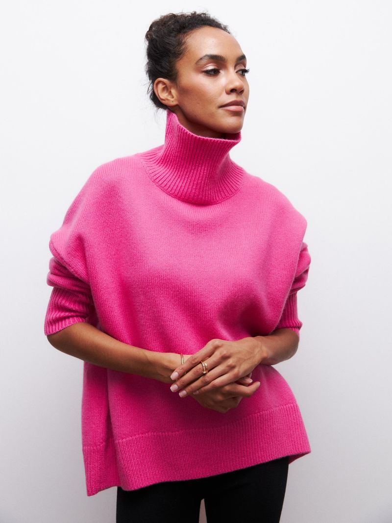 Chandails tricotés surdimensionnés pulls amples pour femmes automne hiver basiques hauts pull chaud femme col roulé Pulers pulls_voghion.com